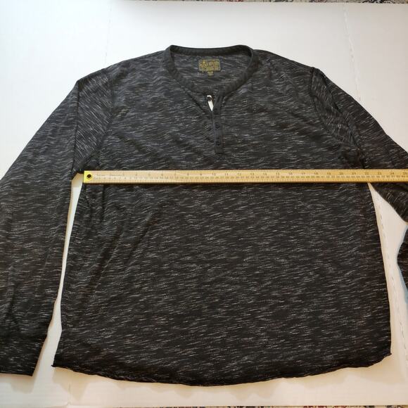 Lucky Brand XXL Long Sleeve Heathered Black Cotten Blend Henly Shirt - Picture 5 of 6